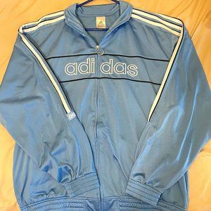 Adidas Large Carolina Blue Track Jacket Full Zip